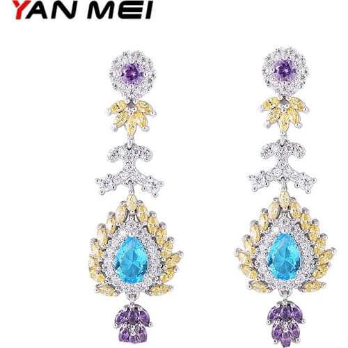 Vintage Geometric Cubic Zirconia Earring Romantic Dangle Earrings For Women GLE6844Y