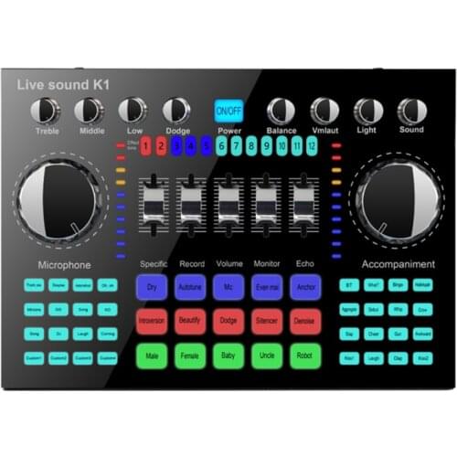 K1 Audio USB External Sound Card BM 800 Microphone Webcast Personal Entertainment Streamer Live Broadcast for PC Phone Computer