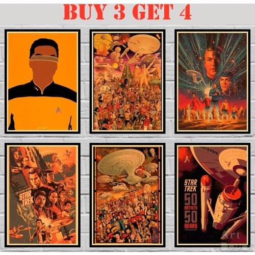 Star Trek Poster Cartoon Kraftpaper Poster Art Painting Abstract Fancy Wall Sticker 42X30cm