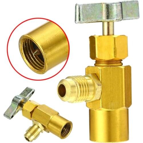 1/4 Sae M14 Thread Adapter R-134A Automotive Air Conditioner Refrigerant Can Dispensing Bottle Tap Opener Valve