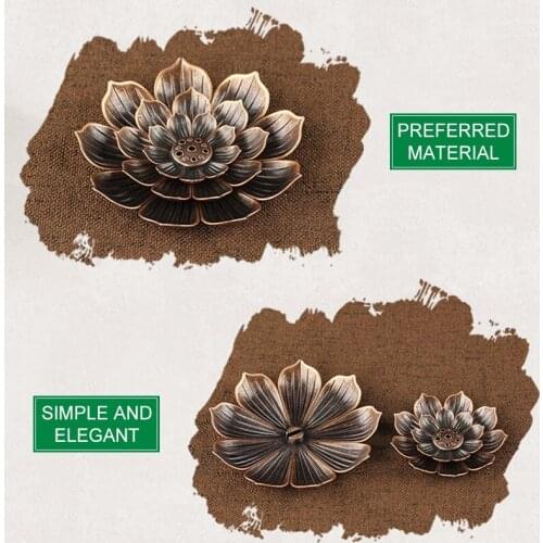 1PC Alloy Incense Burner Stick Holder Plate Buddhism Coil Lotus Censer Bronze/Copper Temples Yoga Studios Home Decoration