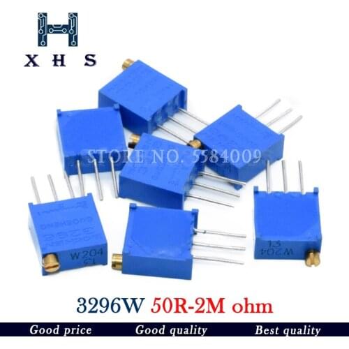 10pcs 3296W 3296 50 100 200 500 ohm 1K 2K 5K 10K 20K 50K 100K 200K 500K 1M ohm 103 100R 200R 500R Trimpot Trimmer Potentiometer