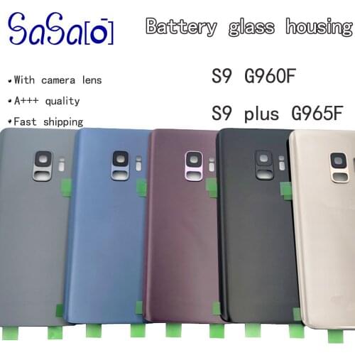 10Pcs Replacement For Samsung Galaxy S9 G960F S9+ Plus Back Battery Cover Glass Housing+Camera Frame Lens+ IMEI Print + Sticker