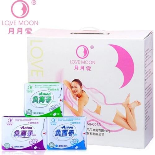 19pack /lot Strip Anion Love Moon Jewelry Sets Winalite Lovemoon Anion Sanitary Pads Female Hygiene Sanitary Napkin Panty Liner