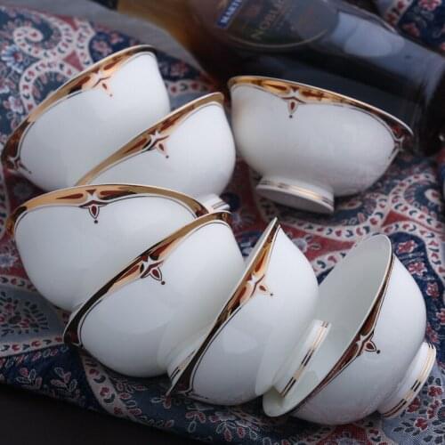 60 pieces of authentic Tangshan bone china tableware, dishes and plates set bowls
