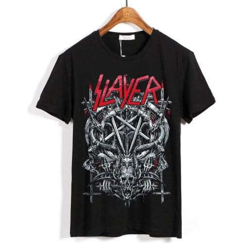 9 designs SLAYER Rock Brand men women shirt 3D demon skull bone Hardrock heavy Thrash metal skateboard camiseta black tee