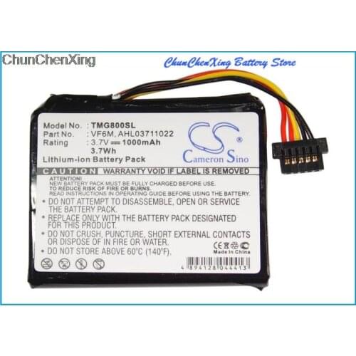 Cameron Sino 1000mAh Battery VF6M for TomTom 4EH45, 4EH51, 4EH52, 4EJ41, 4EJ51, 4ER41, 4ER5, 4ER51, Go 825, 1530, 820, Top Gear