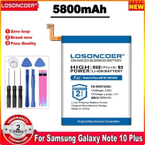 LOSONCOER 5600mAh EB-BN972ABU For Samsung Note 10+ Note10Plus Battery Note 10 Note10+ Plus SM-N975F SM-N975DS Battery
