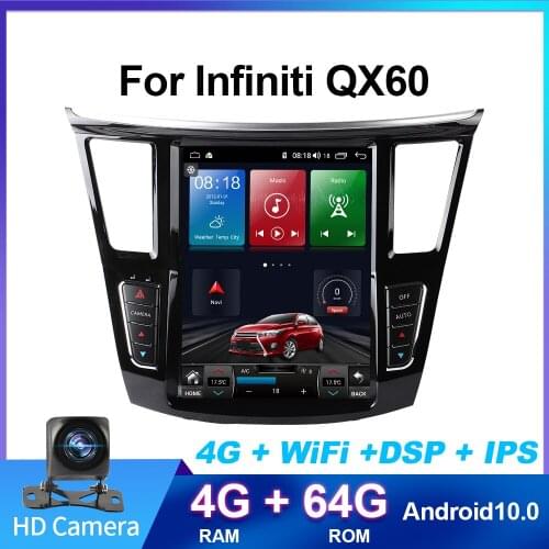 Android 8.1 4GB 8 core 12.1 inch screen car gps audio player for Infiniti QX60 GPS Navigation