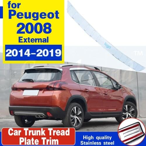 Car-covers High quality stainless steel Rear bumper Protector Sill fit For Peugeot 2008 Car styling 2014-2019