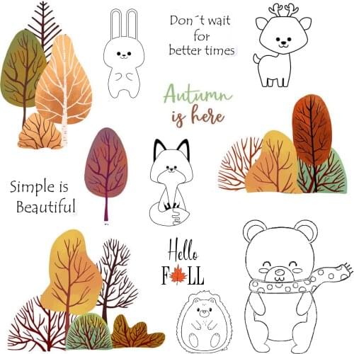 AZSG Cute Animals And Woods NEW Clear Stamps/Seal For DIY Scrapbooking Card Making Album Decorative Silicone Stamp Craft