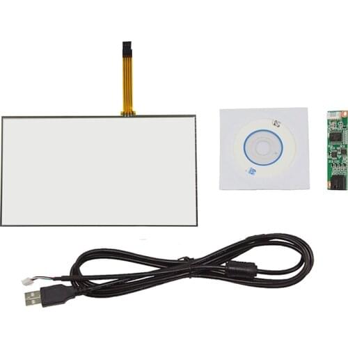 Free Shipping 10.2inch 4 Wire 235 x 145mm Resistive Touch Panel With USB Controller Card Kit For 10.2'' LCD Screen