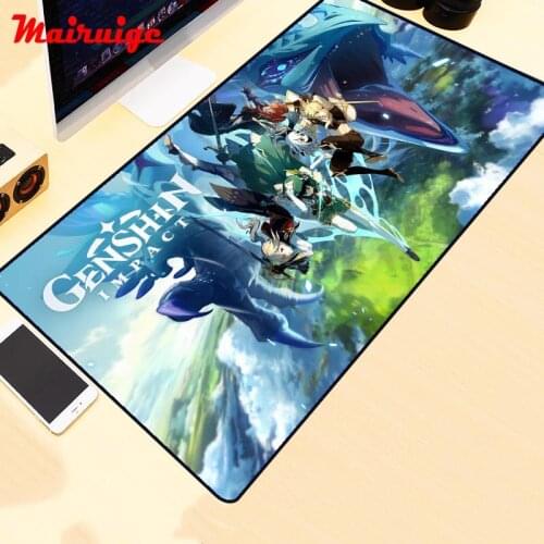 Anime Large Mouse Pad Genshin Impact Gaming Accessories Kawaii XXL Gamer Computer Mousepad Notebook Pc Desk Mat LOL Keyboard Pad