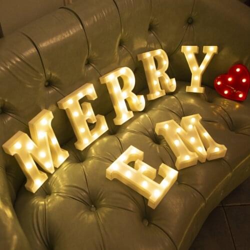 DIY LED Letters 26 English 0-9 Digital Number Creative Luminous LED Letter Night Light Christmas Wedding Birthday Party Decor