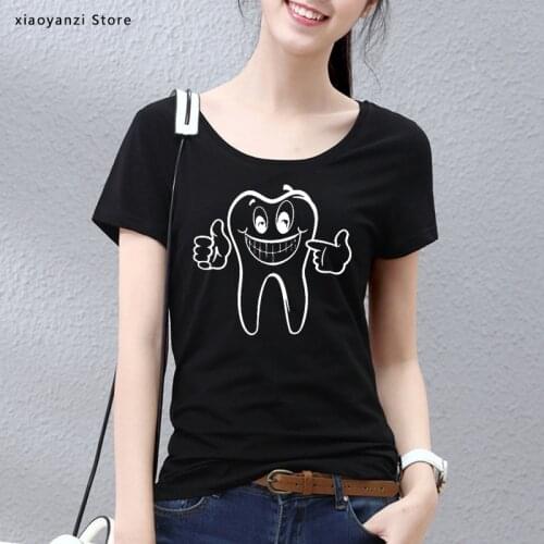 Dental Care t shirt Women brand clothing summer 100% cotton solid t-shirt Girls casual tshirt male short sleeve plus size