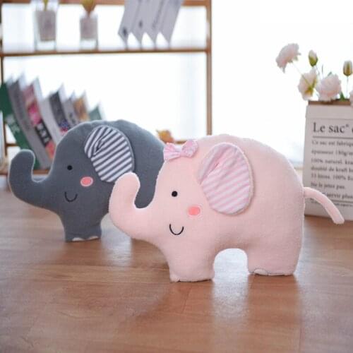 INS Creative Curved Elephant Pillow Plush Toy Soft Stuffed Cushion Children Bed Sleeping Rag Doll House Decor For Kids Gifts