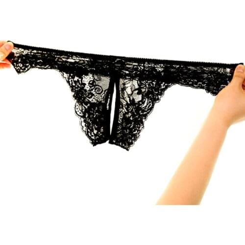 Lace Open Crotch Sex Panties Plus Size Lingerie Transparent Erotic Panties Women Crotchless Underpants Sex Briefs Erotic Clothes