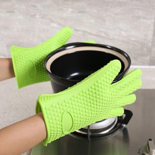 BBQ Gloves Pot Holder Silicone Oven Gloves Heat Resistant Gloves Clean Gloves For Household