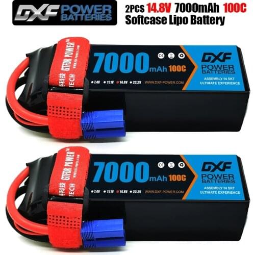 DXF Lipo Battery 4S 8000mah 8400mah 15.2V HV 14.8V 110C 220C 140C 280C Hardcase for 1/8 1/10 Scale RC Buggy Truggy Crawler Car