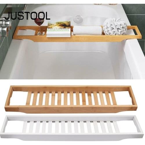 JUSTOOL Bamboo Extension Antiskid Bathroom MultiFunction Bathtub Shelf Toilet Spa Bath Shelf Bathtub Tray Bathtub Storage Holder