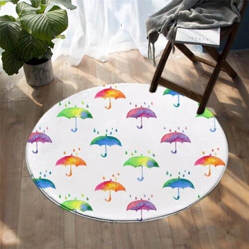 Fashion School Collection Round Carpet Colorful Play Mat for Living Room Educational Pencils Floor Rugs Round Carpet