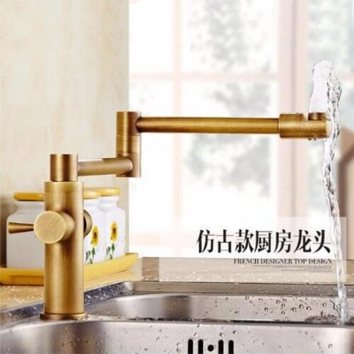 Fashion Europe style total brass Antique brushed kitchen faucet swivel kitchen mixer tap,sink tap,foldable kitchen tap 4 color