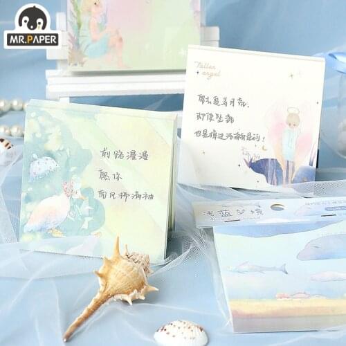 Mr.paper 4 Designs 100 Pcs/book Ins Style Alice Dreamland Series Loose Leaf Memo Pads Creative DIY Hand Account Decor Material