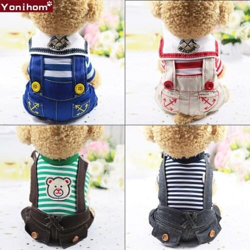 Dog Clothes for Medium Dogs Jumpsuit Winter Fashion Jean Coat Clothing for Chihuahua Puppy Pet Jumpsuit for Small Dogs Winter