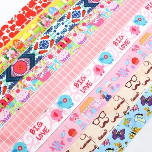 OOOT BAORJCT 17225181 , 25mm 9 Color choose Cartoon Ribbons Printed grosgrain Wedding Accessories DIY handmade materials Gift