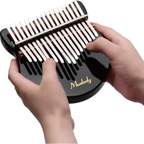 Muslady Cute Fox-shaped 17 Key Kalimba Thumb Piano Acrylic Material with Carry Bag Musical Note Stickers Tuning Hammer kalimba