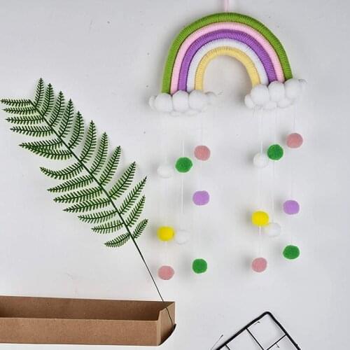 Woven Rainbow Wall Hanging Decor,Cloud Hanging Wall Decoration For Home And Childrens Room Decoration