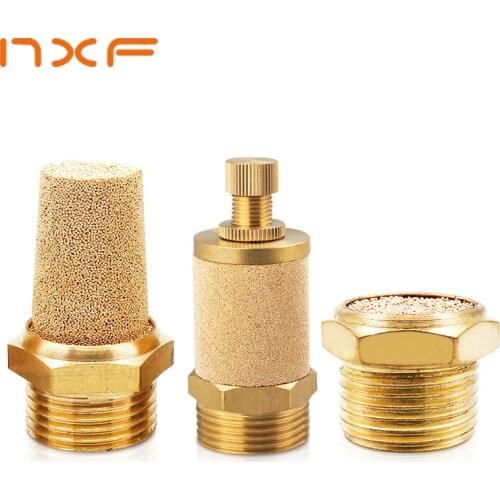 Pneumatic Exhaust Muffler Silencer 1/8 1/4 3/8 1/2 BSP Male Thread For Air Noise Brass Adjustable Long Short BSL M5