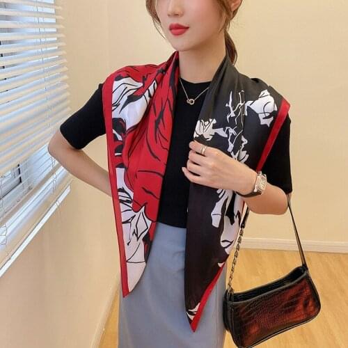 2021 new spring women scarf quality shawl silk fashion scarf headscarf beach sunscreen bag headscarf scarf 90cm*90cm