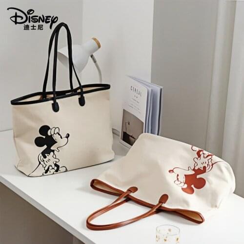 Disney Mickey Cartoon Shoulder Bag Shopping Ladies Handbag Casual Fashion Large Capacity Girls Gift Diagonal Span Bag