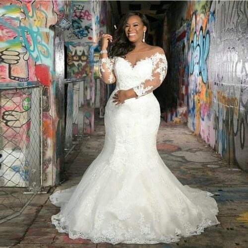 2020 wedding dress africa marriage dress lace-up back vestido de noiva white/Ivory bridal dress Customise high quality dress