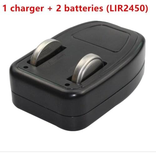 A set is 2battery+1 charger LIR2450 3.6V 120mah button rechargeable lithium batteries battery charging Li-ion battery
