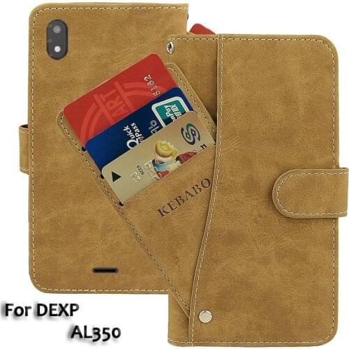 Vintage Leather Wallet DEXP AL350 Case 5" Flip Luxury Card Slots Cover Magnet Phone Protective Cases Bags