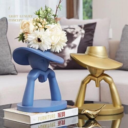 [VIP] Nordic Light Luxury flower vases Ornament Living Room Coffee Table TV Cabinet Home Soft Decoration Modern Resin Crafts