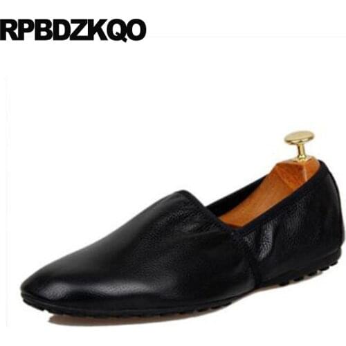 Driving Real Leather Moccasins Men Shoes Brand Casual Black Luxury Fashion Walking Runway Flats High Quality Cowhide Cow Skin