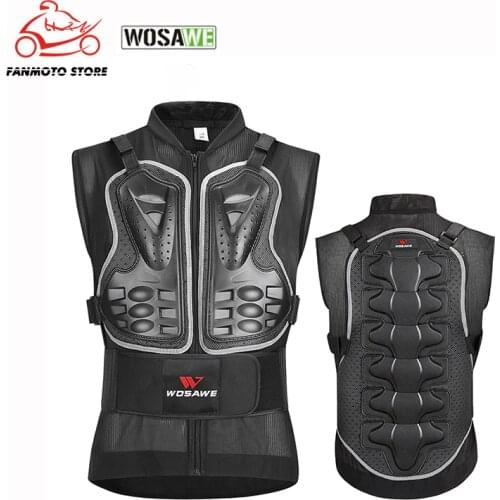 WOSAWE Motorcycle Body Armor Vest Back Support Chest Protector MTB Skateboard Outdoor Sports Cycling Skiing Protection Jackets
