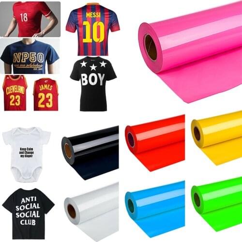 1 Roll Vinyl Heat Transfer Iron On DIY Garment Film Cricut Silhouette Paper Art Super Elastic PU Clothes Decoration Supplies