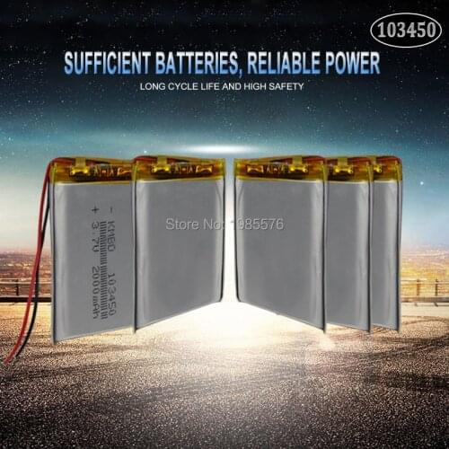 3.7V 2000mAh 103450 Lipo Polymer Lithium Rechargeable Battery For GPS navigator Bluetooth Speaker headset e-book camera