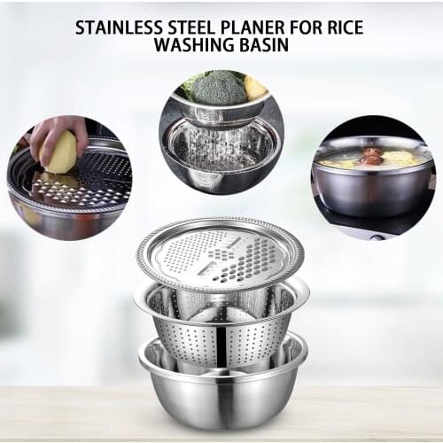 3PCS Multifunction Kitchen Graters With Stainless Steel Drain Basin Julienne Grater For Vegetables Fruit Salad Cheese Chocolate