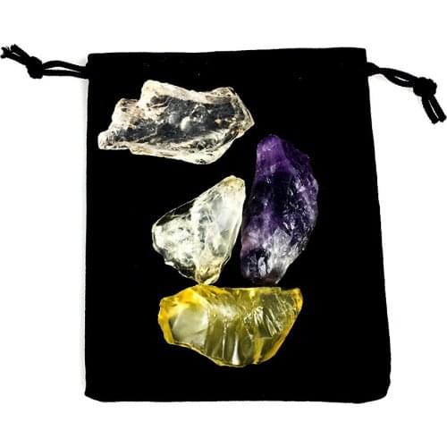 4PCS/lot Natural Reiki Healing Crystals Stone Citrine Energy Yoga Meditation Stones Ore Mineral Stone Ornament Crafts Home Decor