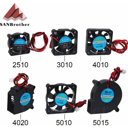 5015/4010/4020 12V&24V Cooling Turbo Fan Brushless 3D Printer Parts 2Pin For Extruder DC Cooler Blower Part Black Plastic Fans