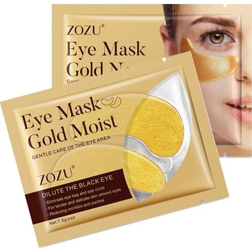 ZOZU 60Pcs=30Pair Collagen Crystal 24k Gold Eye Mask Anti Aging Eye Bags Dark Circle Sleeping Mung Bean Eye Mask