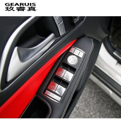 Car styling Window Glass Lifter buttons cover Sticker sequins for Mercedes Benz CLA GLA ML GL GLE GLS A/B/C/E class Accessories