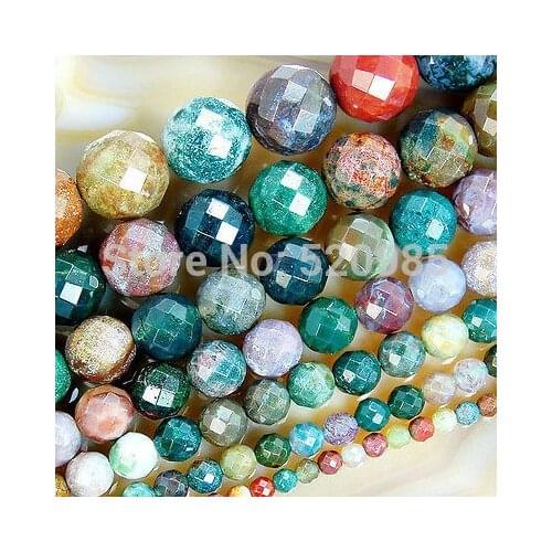 Free Shipping Natural Stone Faceted Indian Agata Beads for Bracelet and Necklace Mking