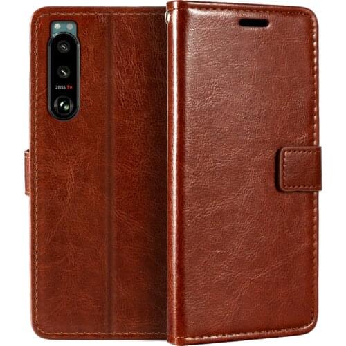 Case For Sony Xperia 5 III Wallet Premium Leather Magnetic Flip Case Cover With Card Holder And Kickstand For Sony Xperia 5 III