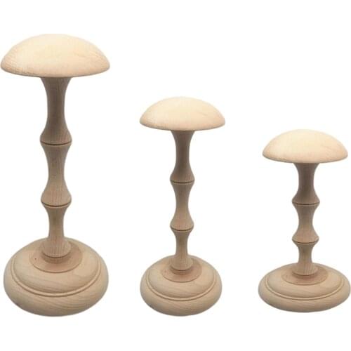 Vintage Style Wood Wooden Wig Cap Hat Rack Holder Display Stands Wigs Hat Display Holder Stand Baseball Cap Storage